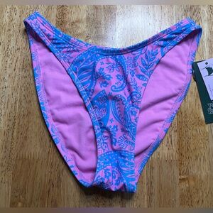 Womens Bikini Bottoms Wild Fable XXS 00 Pink & Blue Cheeky High Leg Low Rise New